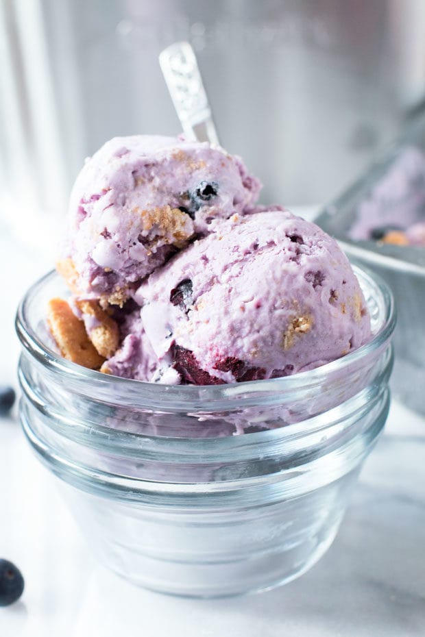 Blueberry cheesecake ice-cream