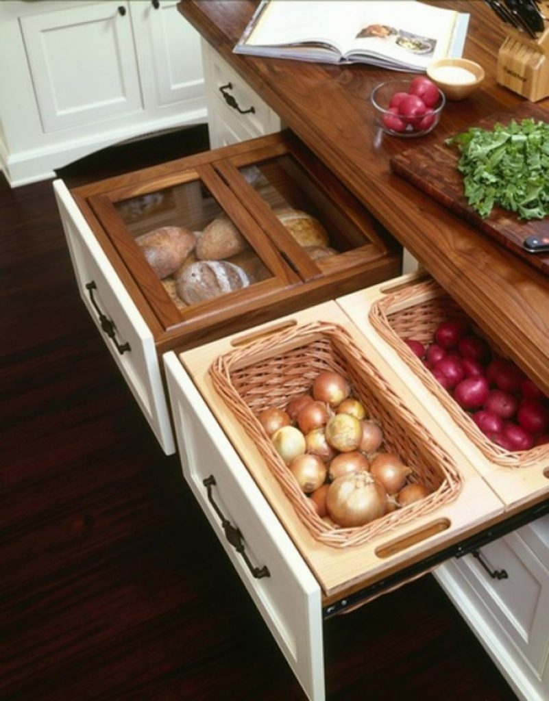 food storage in shelves