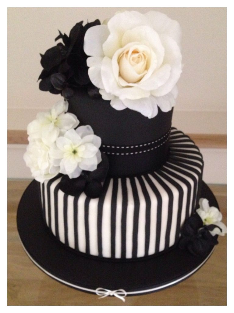 white and black cakes