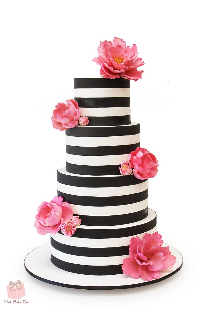 black and white wedding cake