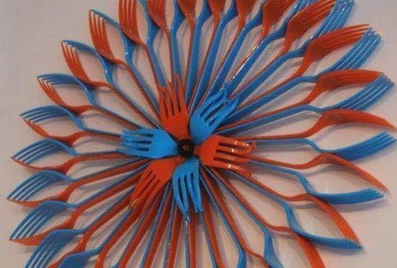 art from plastic spoons