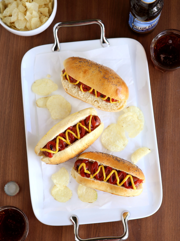 homemade hot dog rolls