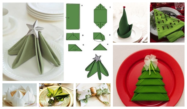 standing Christmas tree napkin