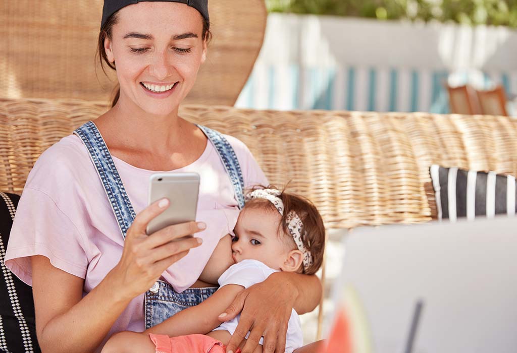 using mobile while breastfeeding