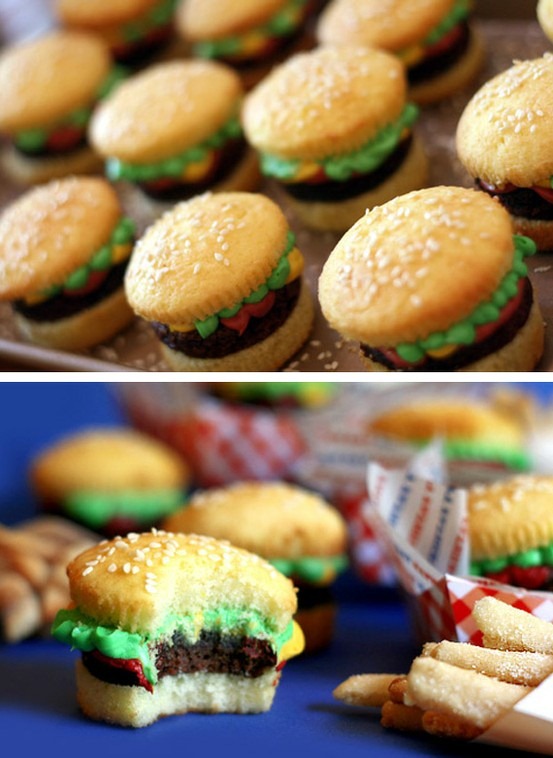 burger cupcakes