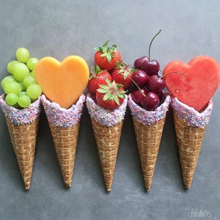 ice cream fruits
