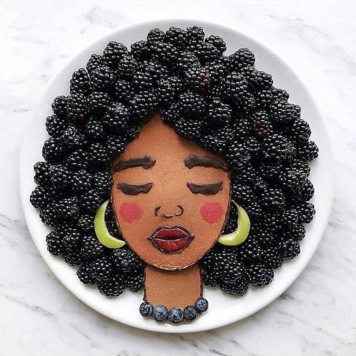 blackberries woman's hair