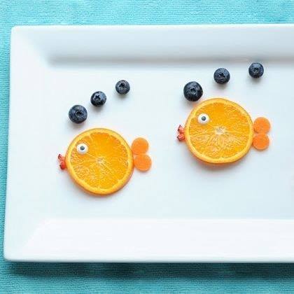 orange and blueberries